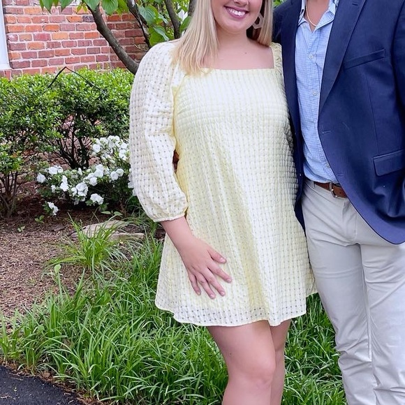 Yellow Textured Women's Dress - Picture 2 of 2